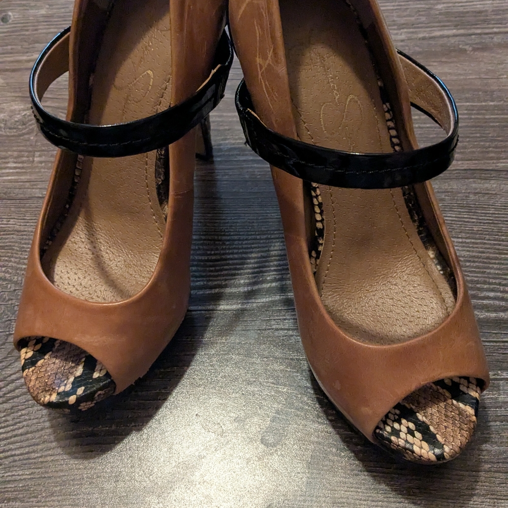 Jessica Simpson Black Heels with Ankle Strap